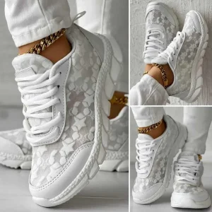 Ashley | Ademende witte zomer sneakers