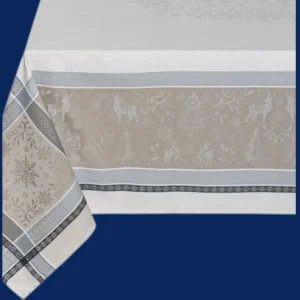 Frans kerst tafelkleed: Jacquard Chamonix – Lin